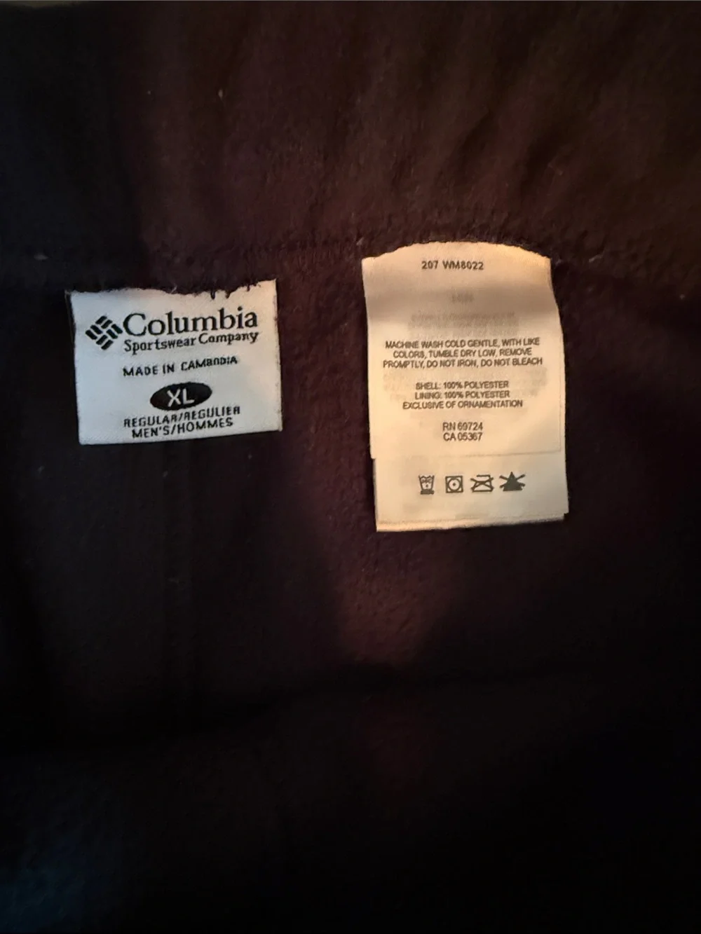 Columbia Men's Black Drawstring Fleece Joggers Size XL 30”inseam